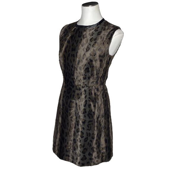 Sportmax Code Faux Fur Leopard Print Dress size US 8 - Picture 4 of 13